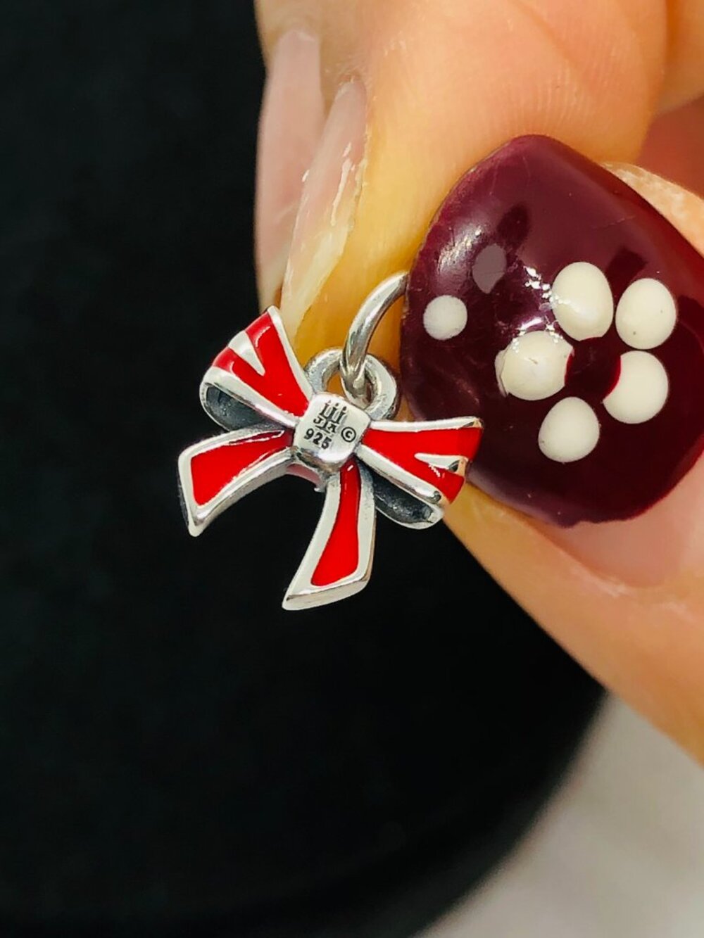 James Avery Enamel Red Bow Charm